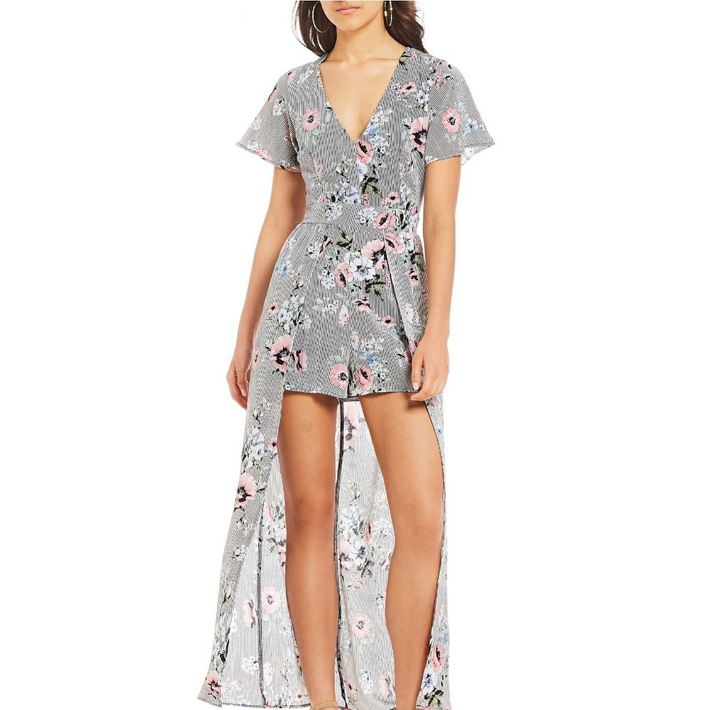 Maxi romper floral stripes new